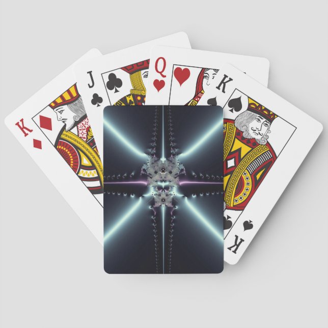 Abstract Art Blue Star Playing Cards (Back)