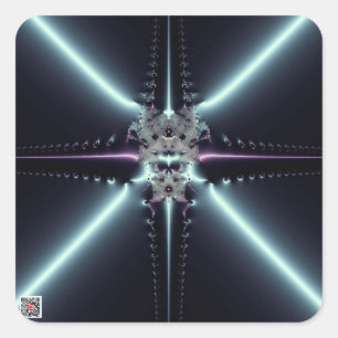 Abstract Art Blue Star Square Sticker