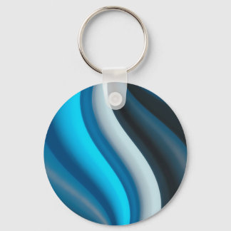 Abstract Art Blue Waves Key Ring