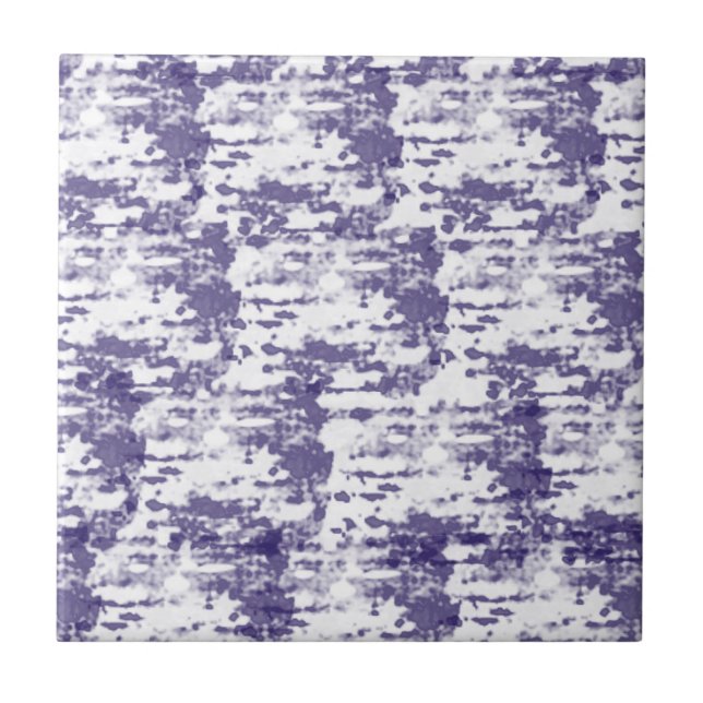 Abstract Art Blue White Minimalism Ceramic Tile (Front)