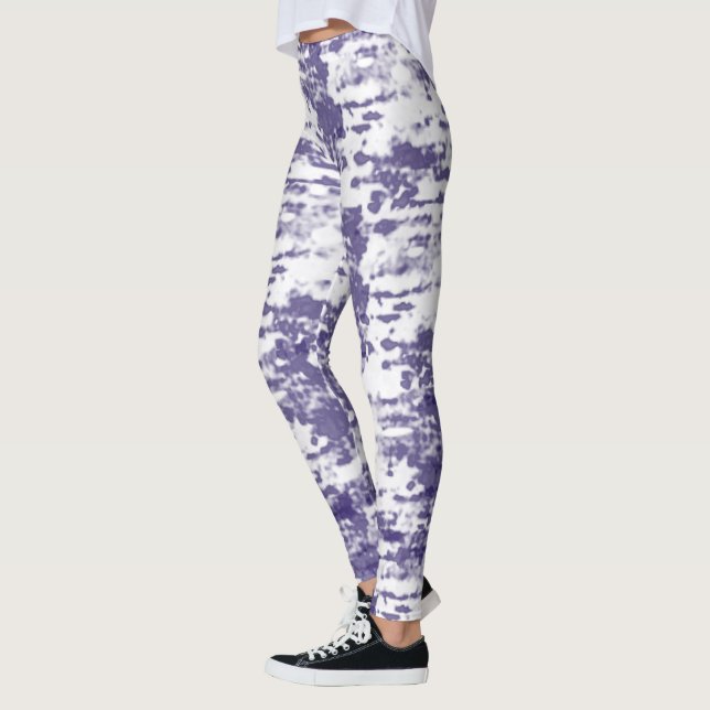 Abstract Art Blue White Minimalism Leggings (Left)