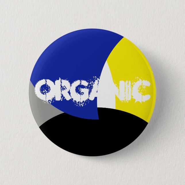 Abstract Art Blue Yellow 6 Cm Round Badge (Front)