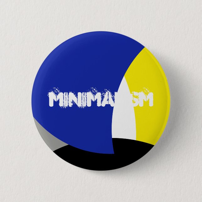 Abstract Art Blue Yellow 6 Cm Round Badge (Front)