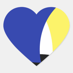 Abstract Art Blue Yellow Heart Sticker
