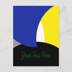 Abstract Art Blue Yellow Postcard