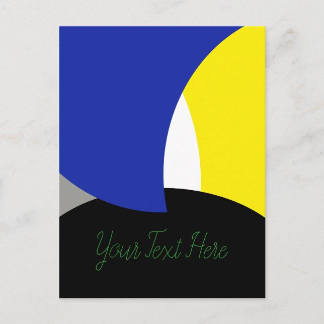 Abstract Art Blue Yellow Postcard (Front)