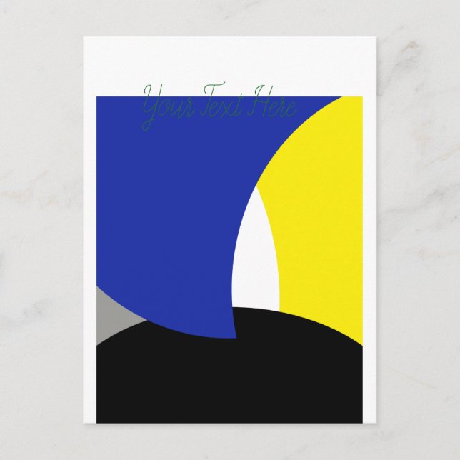 Abstract Art Blue Yellow Postcard (Front)
