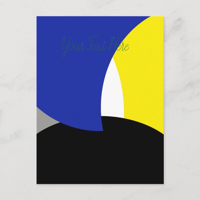 Abstract Art Blue Yellow Postcard (Front)