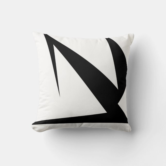 Abstract Art Bold Black White Cushion (Front)