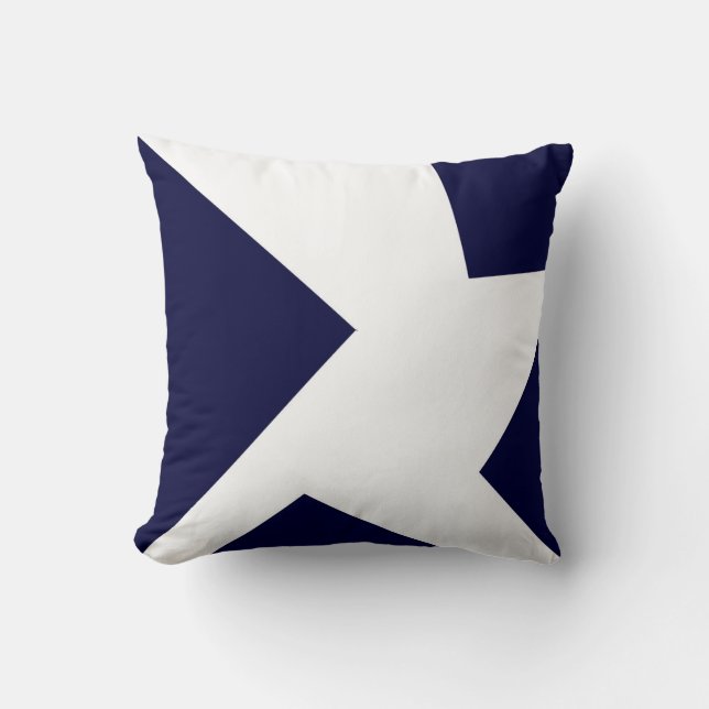 Abstract Art Bold Dark Blue White Cushion (Front)