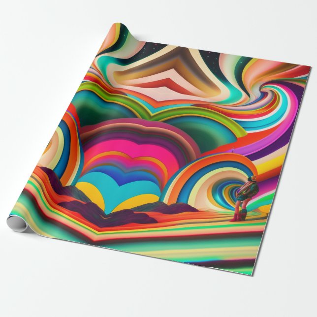 Abstract Art Bonnaroo – Modern Festival-Inspired Wrapping Paper (Unrolled)