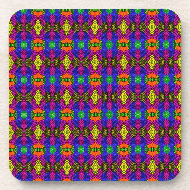 Abstract Art Bright Pattern Coaster (Front)