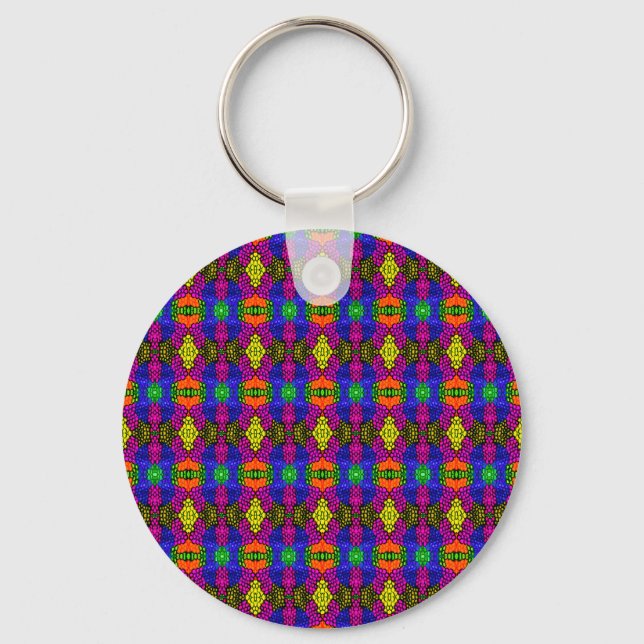 Abstract Art Bright Pattern Key Ring (Front)