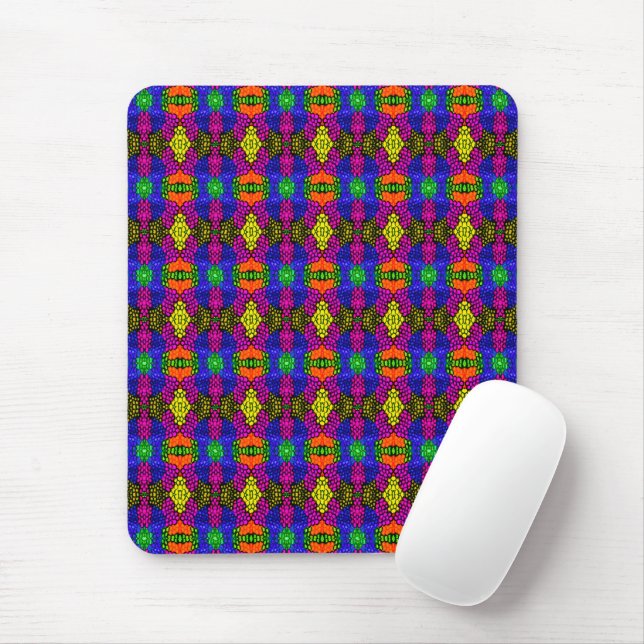 Abstract Art Bright Pattern Mouse Pad (With Mouse)