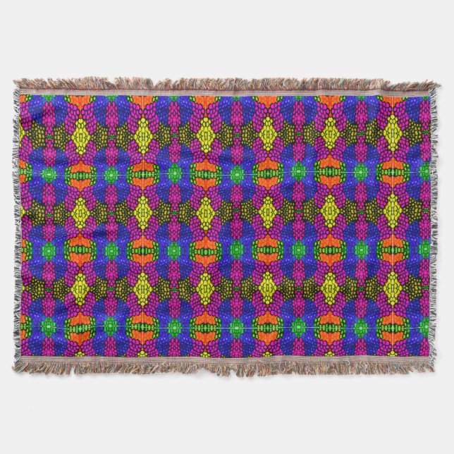 Abstract Art Bright Pattern Throw Blanket (Front)