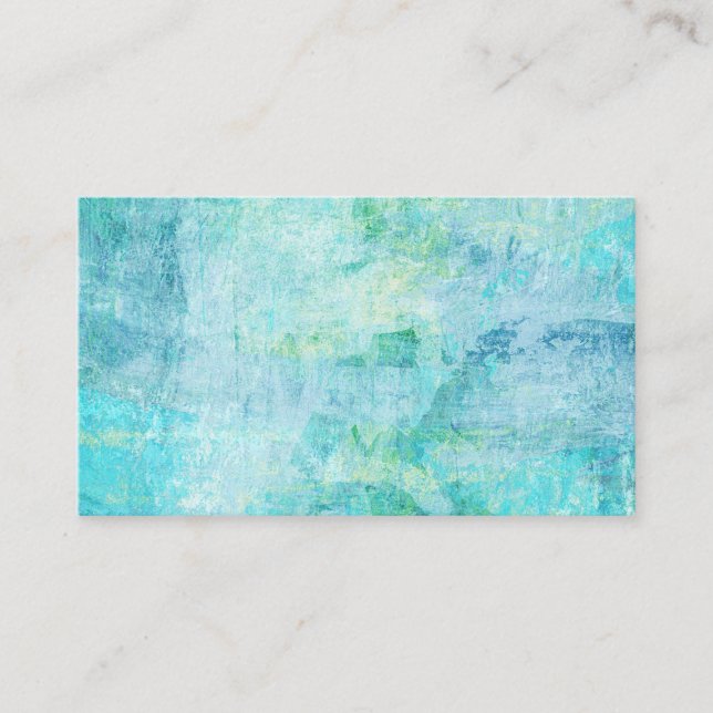 Abstract Art Business Cards Turquoise Aqua Blue (Front)