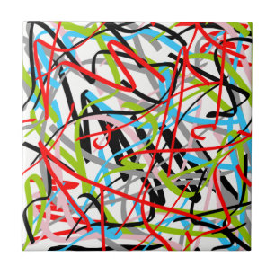 Abstract Art Busy Colourful Ceramic Tile