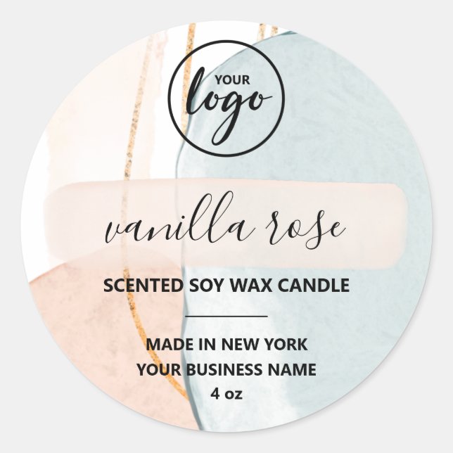Abstract Art Candle Logo Labels (Front)