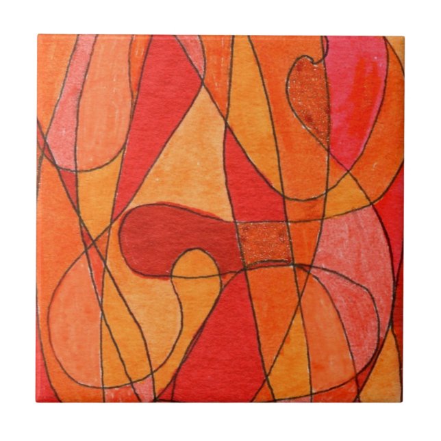 Abstract Art Ceramic Tile (Front)