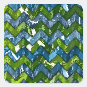 Abstract Art Chevron Design Square Sticker