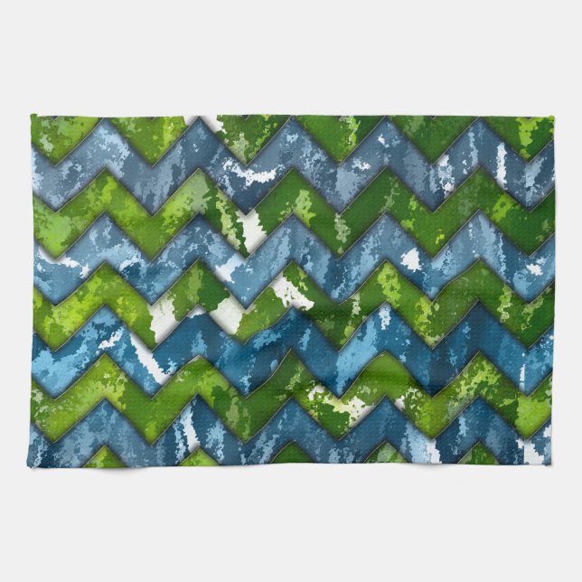 Abstract Art Chevron Design Tea Towel (Horizontal)