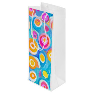 Abstract Art Circles Colourful Playful Fun Wine Gift Bag