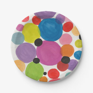 Abstract Art Circles Greeting Paper Plate