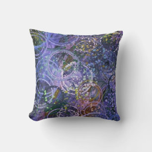 Abstract Art Circles Paint Brushstroke Flicks Cushion