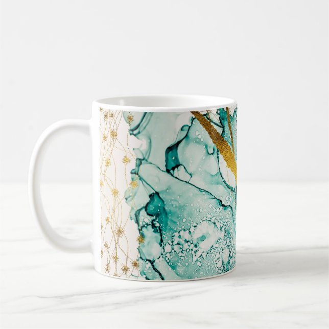 Abstract Art Clouds: Translucent Ink Coffee Mug (Left)