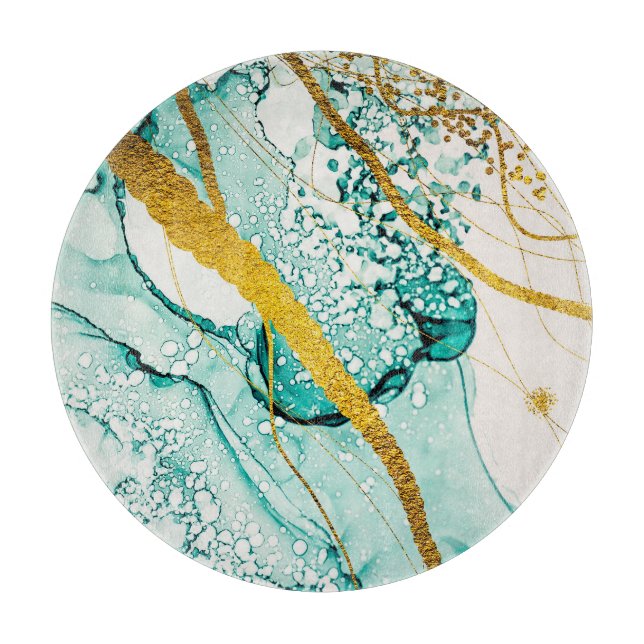 Abstract Art Clouds: Translucent Ink Cutting Board (Front)