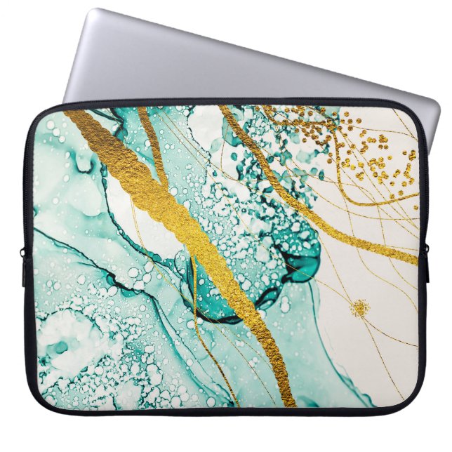 Abstract Art Clouds: Translucent Ink Laptop Sleeve (Front)