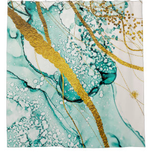 Abstract Art Clouds: Translucent Ink Shower Curtain