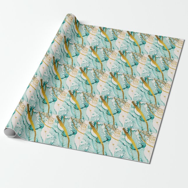 Abstract Art Clouds: Translucent Ink Wrapping Paper (Unrolled)