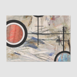 abstract art collage, mixed media and watercolor 3 tissue paper