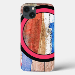 abstract art collage, mixed media and watercolor 4 iPhone 13 case