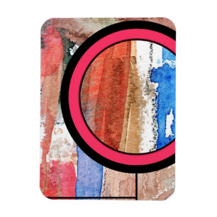 abstract art collage, mixed media and watercolor 4 magnet