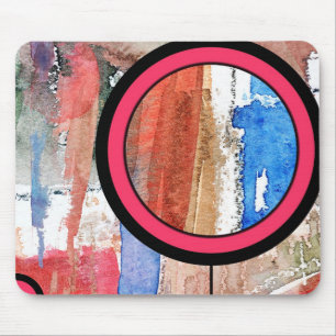 abstract art collage, mixed media and watercolor 4 mouse pad