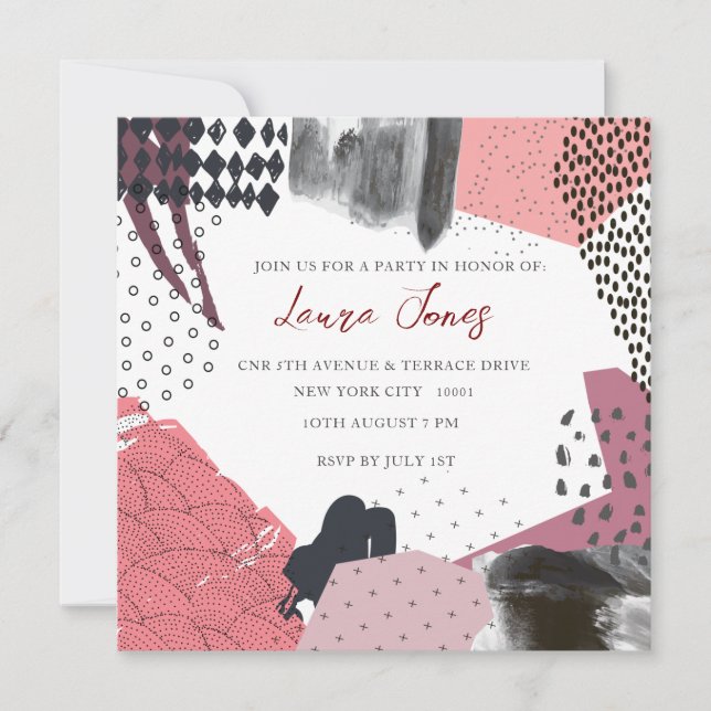 Abstract Art Collage Promotional Event Invitation (Front)