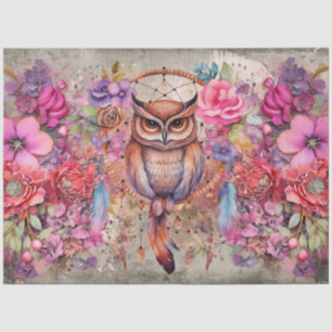 Abstract Art College Distressed Florals Decoupage Tissue Paper