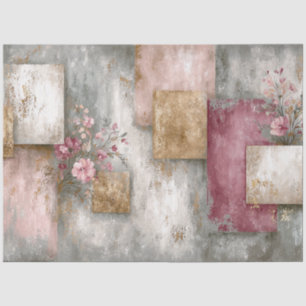 Abstract Art College Distressed Florals Decoupage Tissue Paper