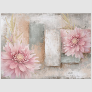 Abstract Art College Distressed Florals Decoupage Tissue Paper