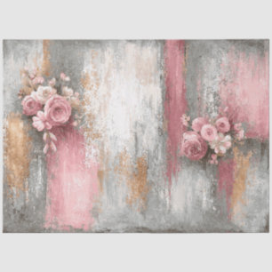 Abstract Art College Distressed Florals Decoupage Tissue Paper