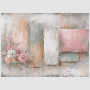 Abstract Art College Distressed Florals Decoupage Tissue Paper