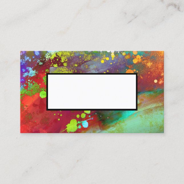 abstract art colourful business card template (Front)