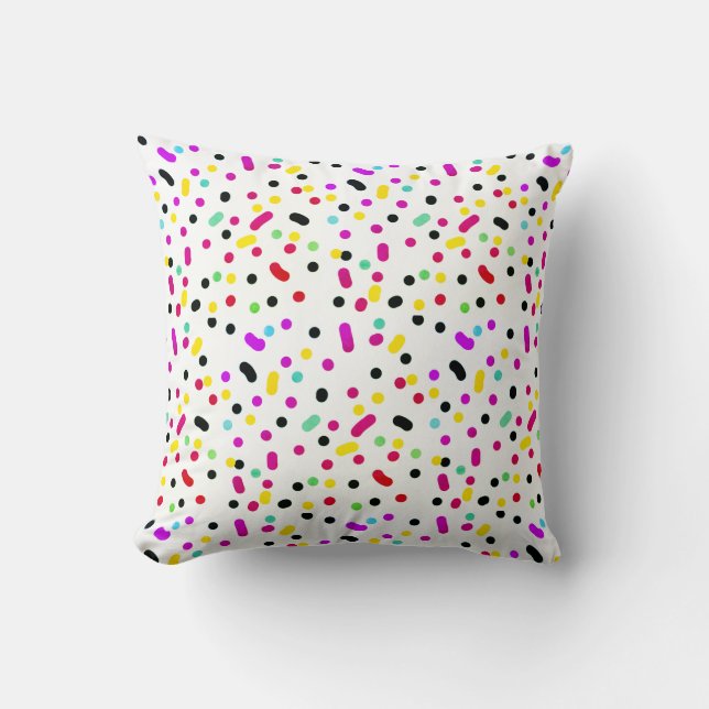 Abstract Art Colourful Dots Cushion Throw Pillow (Front)