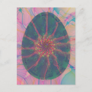 Abstract Art Colourful Egg Amber Jade Blue Pink Re Holiday Postcard