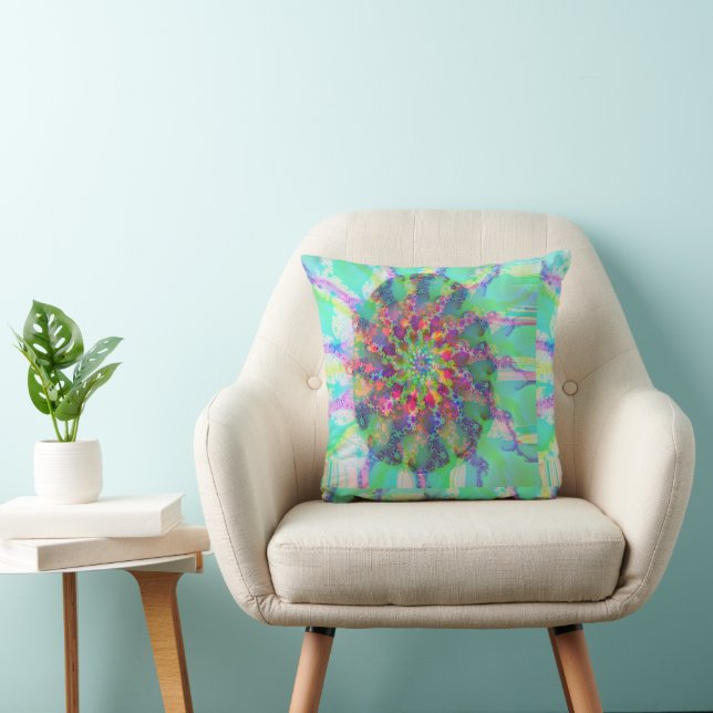 Abstract Art Colourful Egg Elegant light Turquoise Cushion (Chair)