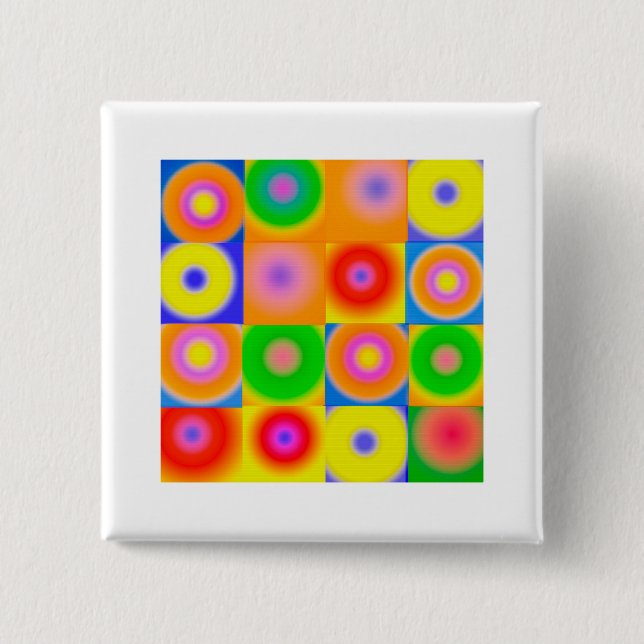 Abstract Art Colourful Happy 15 Cm Square Badge (Front)