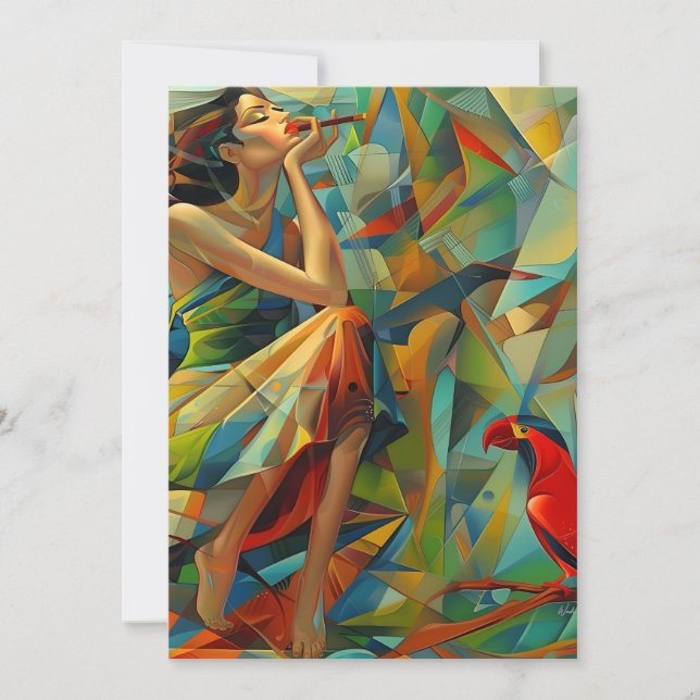 Abstract art colourful holiday card (Front)