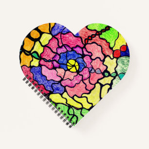 Abstract Art Colourful Wonderful Flower Notebook
